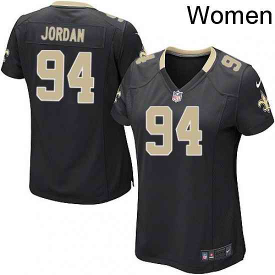Womens Nike New Orleans Saints 94 Cameron Jordan Game Black Team Color NFL Jersey